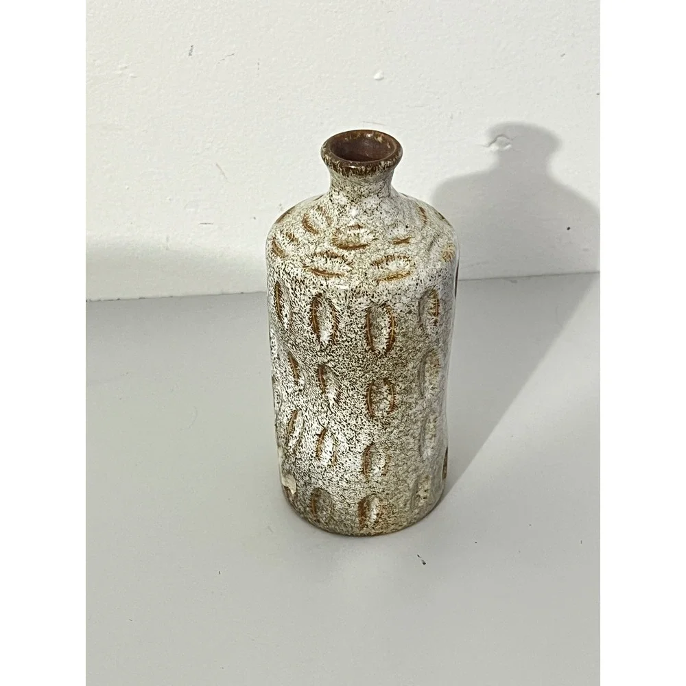 Unbranded Studio Pottery Bud Vase  Brown Speckled Textured Ceramic‎